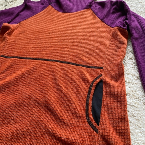 Melanzana Women’s XS Purple and Orange Hooded Sweatshirt - Picture 2 of 6